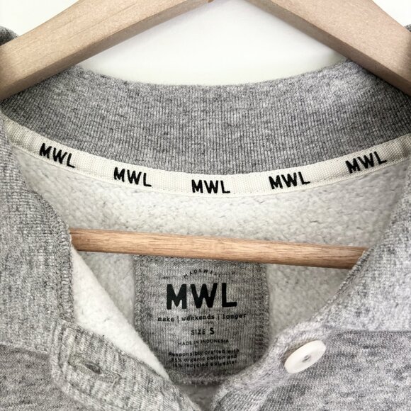 Madewell make weekends longer (MWL) grey shorter style sweatshirt - Picture 2 of 3